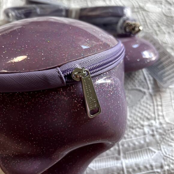 Loungefly Purple Glitter Mickey Head Crossbody - Picture 5 of 7